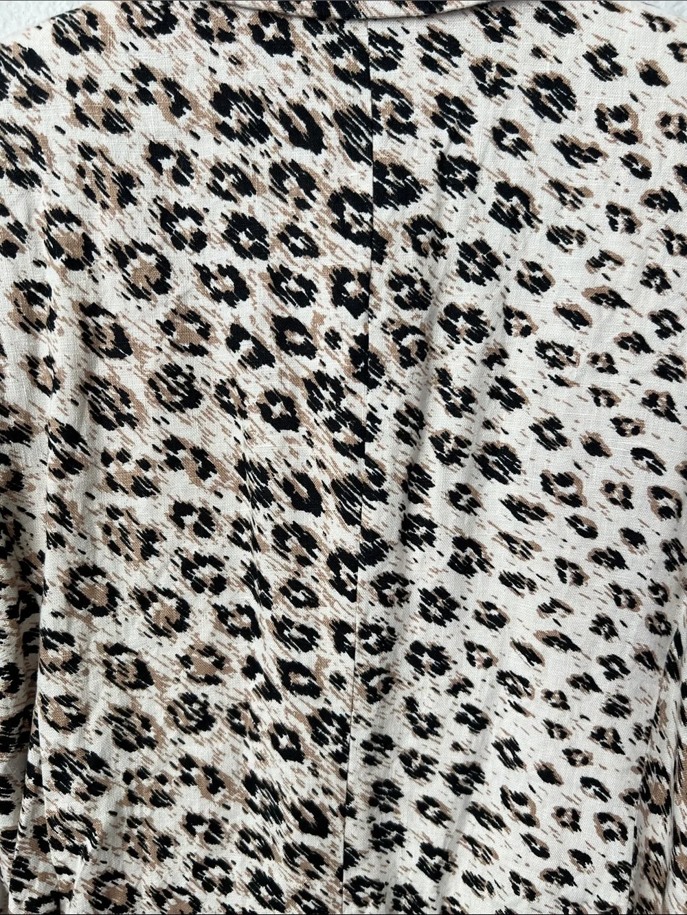 Joie Anilah Linen Leopard Animal Print MobWife Blazer Jacket Size 6